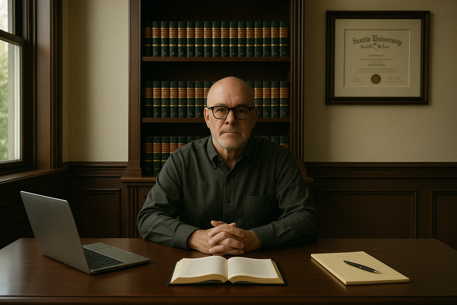 Darol Tuttle reviewing legal literature